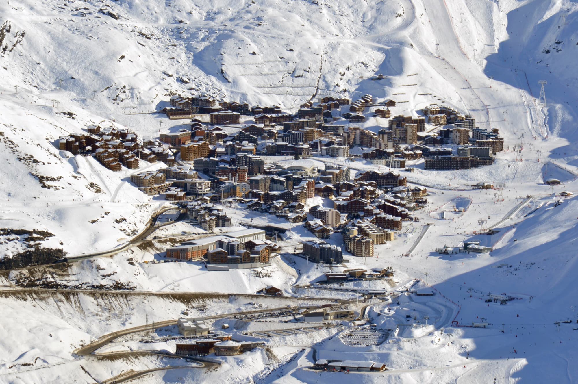 Val Thorens village surrounded by snow-covered peaks